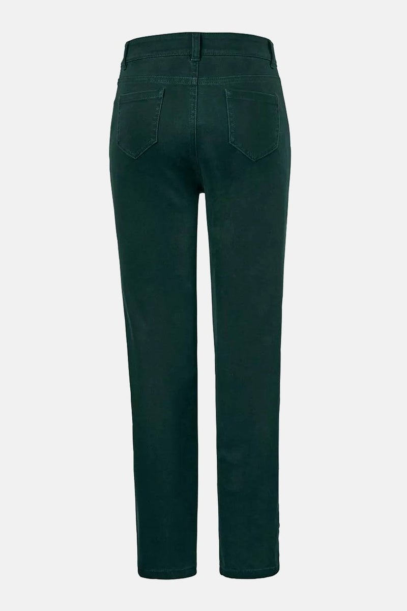Tchibo Women Regular Fit Plain Pants, Green - Image 3